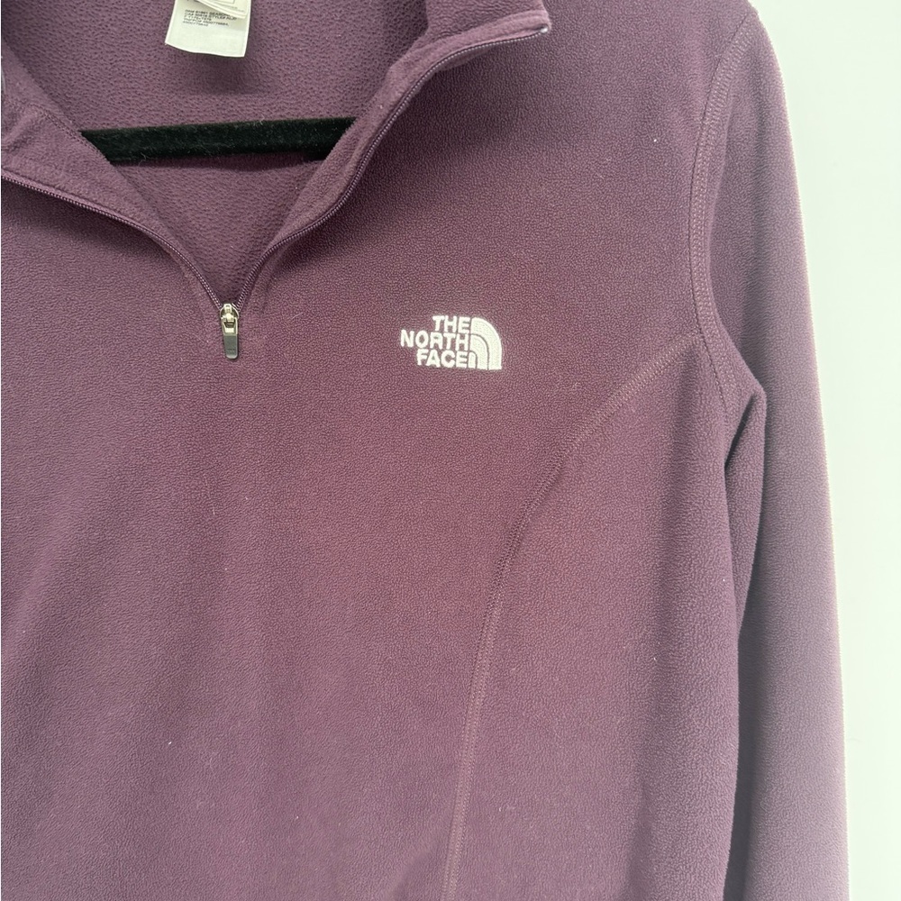 The North Face TKA 100 Fleece Quarter Zip Pullover Purple Women’s L - Picture 2 of 5